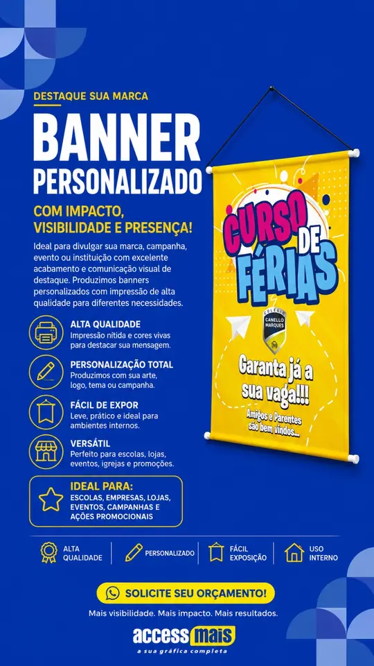 Banner personalizado personalizado da Access Mais