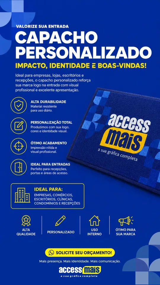 Capacho personalizado personalizado da Access Mais